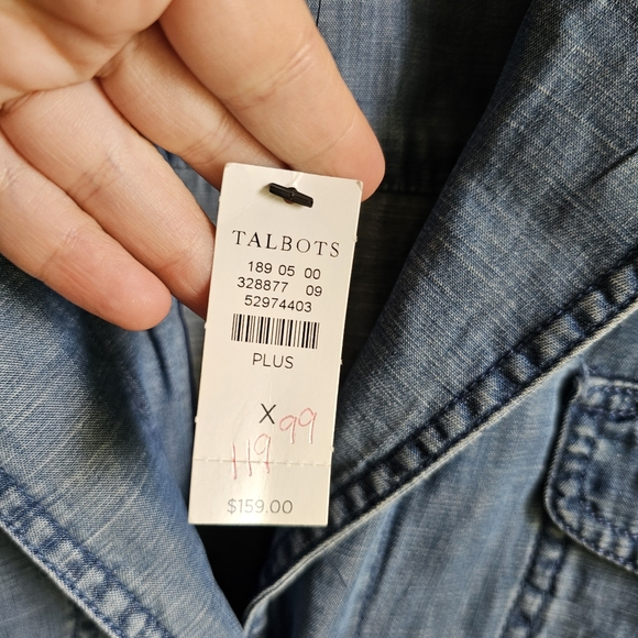 NEW Talbots Buttom Down Women's Blue Denim Jacket Plus Size X - Picture 5 of 6